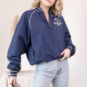 Vintage 80s 90s navy blue Rodeo bomber jacket